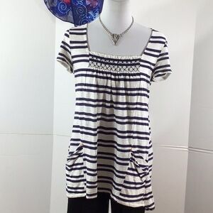 Anthropologie Meadow Rue striped tunic top